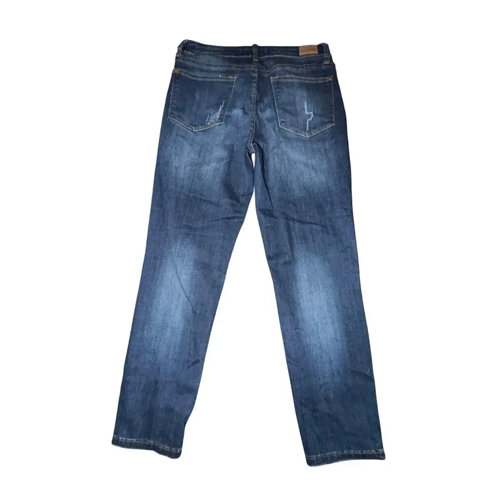 Judy Blue Angie Ankle Jeans Women's Size 30 Dark Blue Wash Relaxed Fit Mid Rise